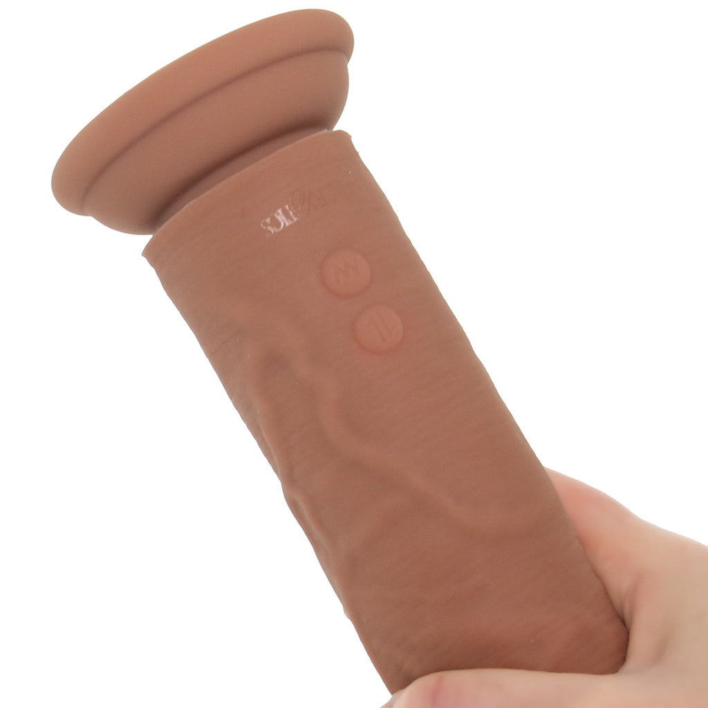 Silicone Studs Vibrating & Thrusting Dildo in Brown — Heaven Boutique Toronto 5