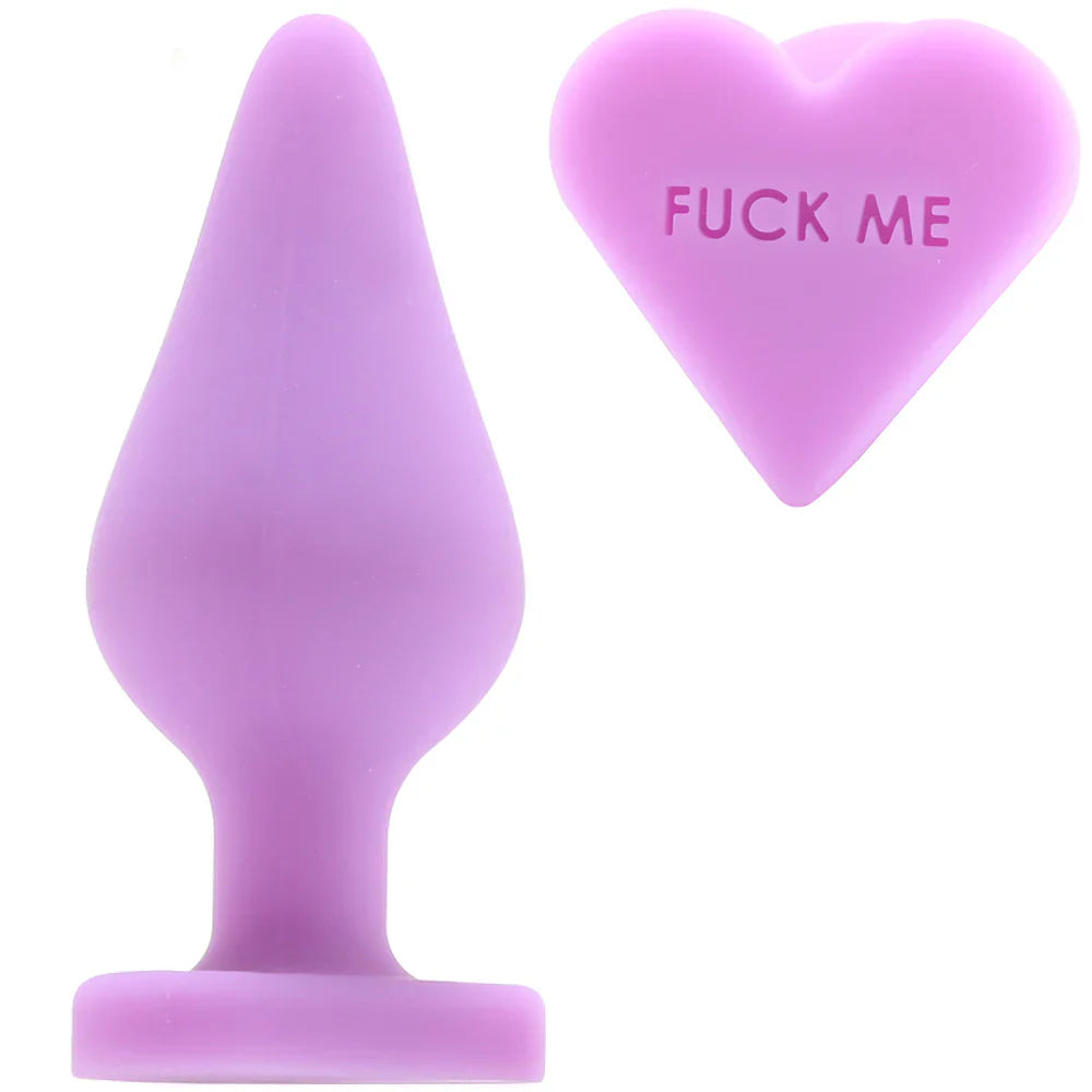Candy Hearts F**k Me Medium Butt Plug in Purple – Toronto – packaging view