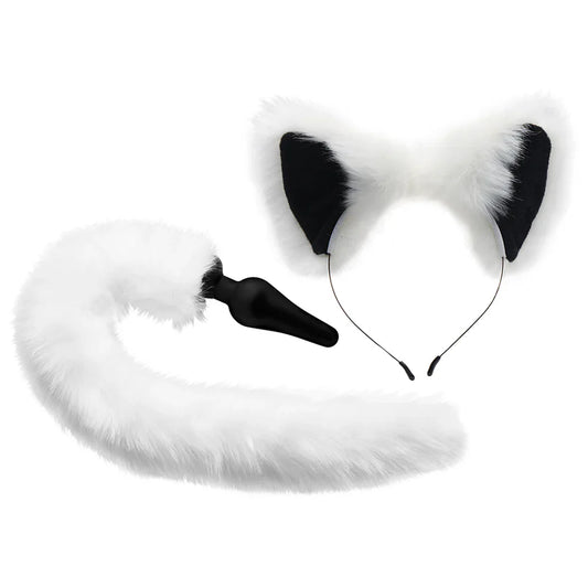 Tailz White Fox Tail Anal Plug & Ears Set — buy in Toronto | Heaven Boutique
