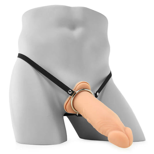 8 Inch Silicone Hollow Extension in Flesh