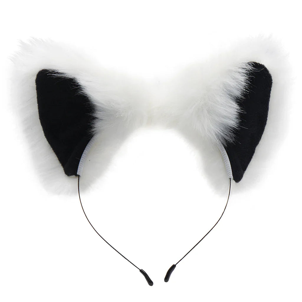 Tailz White Fox Tail Anal Plug & Ears Set – Heaven Boutique Toronto – side view