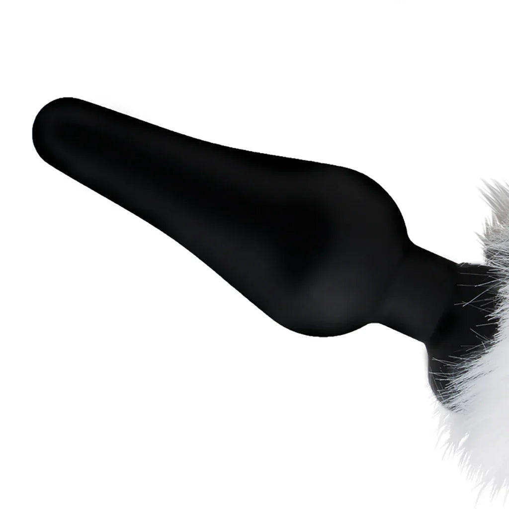 Tailz White Fox Tail Anal Plug & Ears Set – Toronto adult store – close-up view