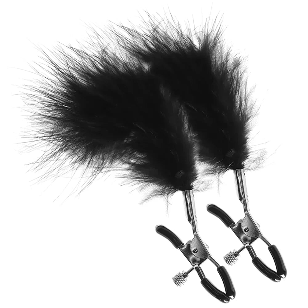 Feathered Nipple Clips – Heaven Boutique Toronto – side view