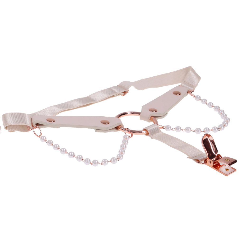 S&M Peaches 'n CreaMe Pearl Garters — Heaven Boutique Toronto 7