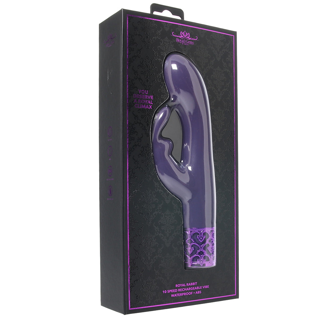 Shots Toys Royal Gems Rabbit Vibe in Purple — angle view