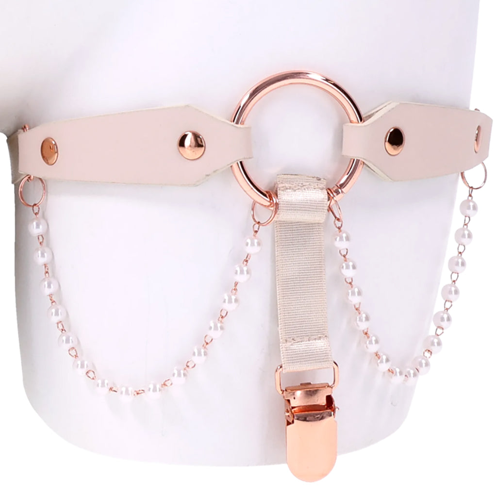 S&M Peaches 'n CreaMe Pearl Garters — Heaven Boutique Toronto 4