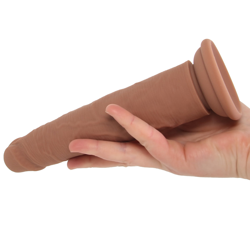 Silicone Studs Vibrating & Thrusting Dildo in Brown — Heaven Boutique Toronto 4
