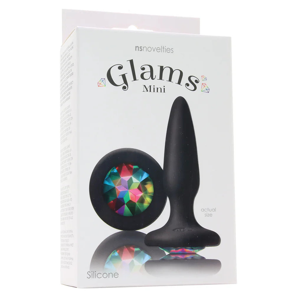 Glams Mini Rainbow Gem Silicone Butt Plug – Toronto adult store – close-up view