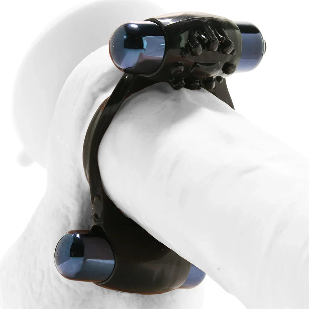 Duo-Vibrating Super Ring in Black – Heaven Boutique Toronto – side view