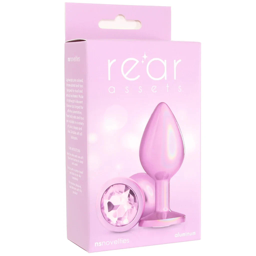Rear Assets Pink Metal Butt Plug in Medium - Medium
