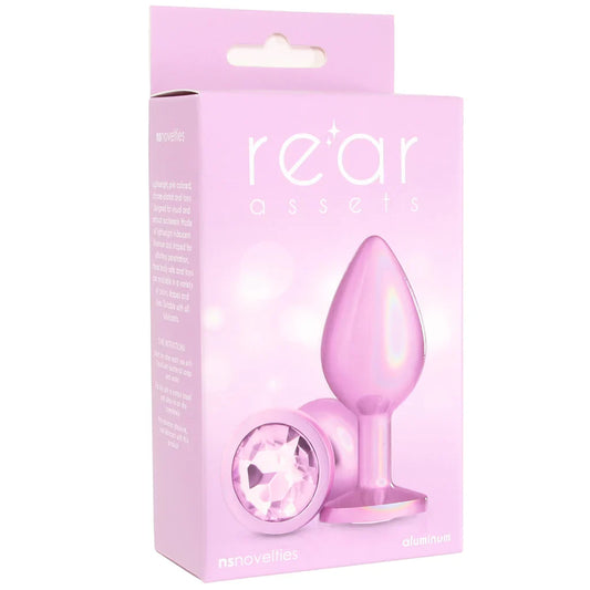 Rear Assets Pink Metal Butt Plug in Medium - Medium