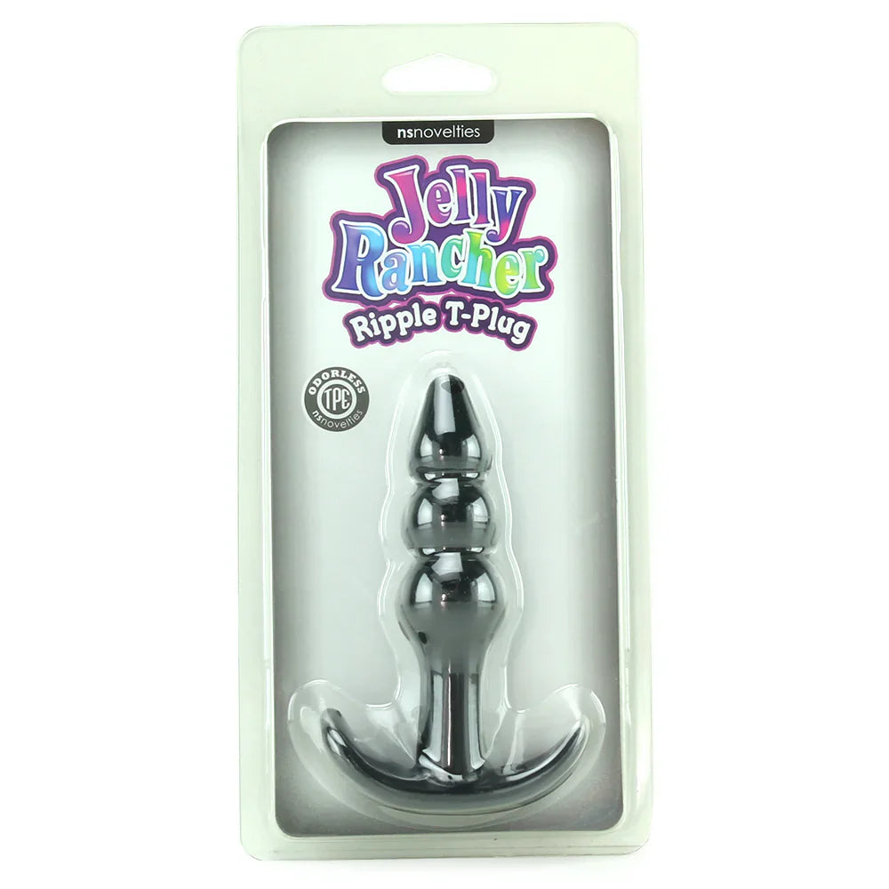 Jelly Rancher Ripple T Butt Plug in Black