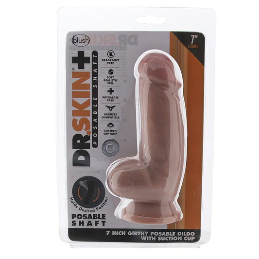 Dr. Skin Plus 7 Inch Girthy Poseable Dildo in Vanilla — buy in Toronto | Heaven Boutique