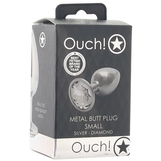 Ouch! Round Gem Silver Plug in Small - Small — buy in Toronto | Heaven Boutique