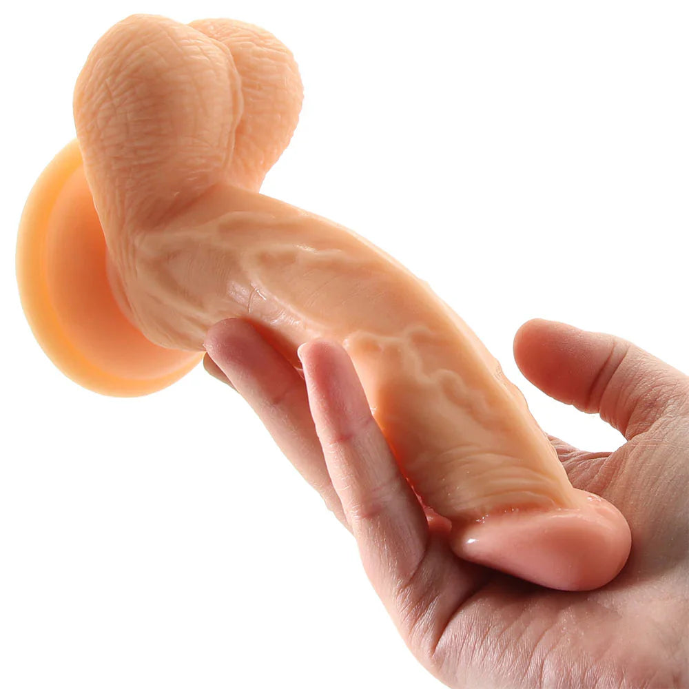 Real Skin Whoppers 6.5 Inch Dildo in Flesh – Heaven Boutique Toronto – side view