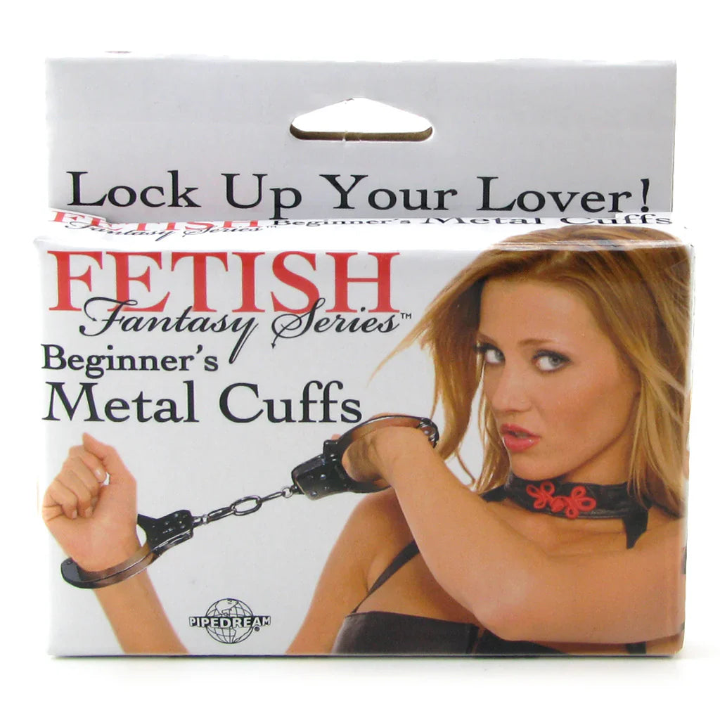 Fetish Fantasy Beginner's Metal Cuffs – Toronto adult store – close-up view