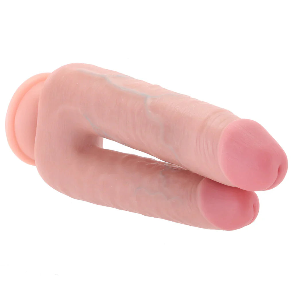 RealRock Double Trouble 7 and 8 Inch Double Dildo in Light – Toronto adult boutique – features
