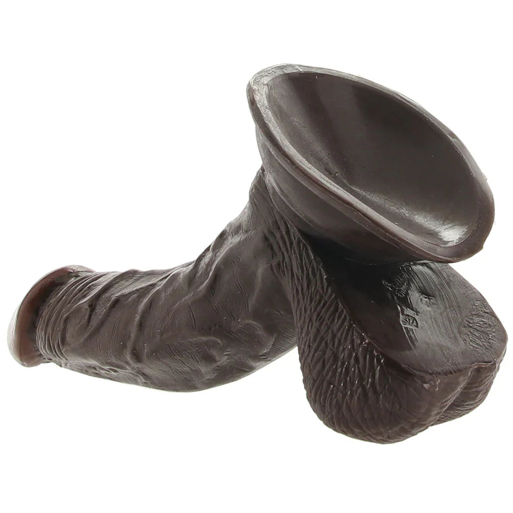 Real Skin Whoppers 6.5 Inch Dildo in Brown – Toronto adult store – close-up view