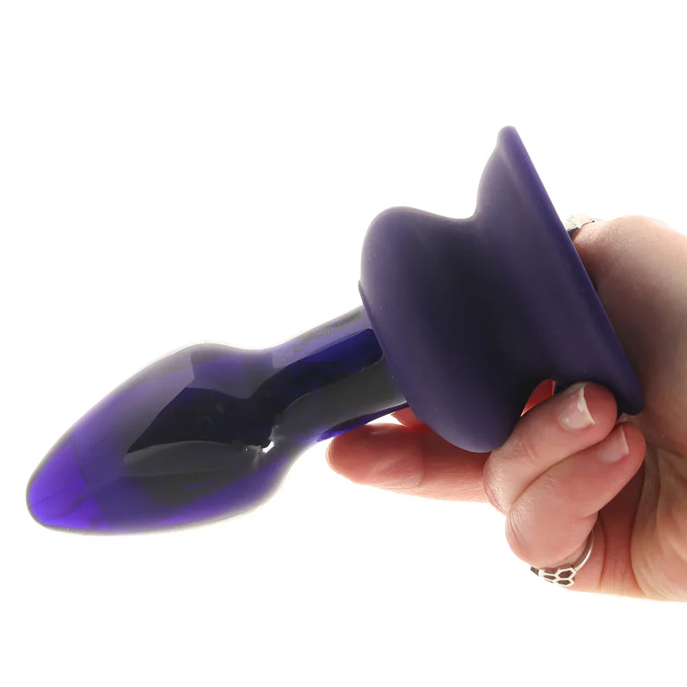 Icicles No.85 Vibrating Glass Plug in Purple