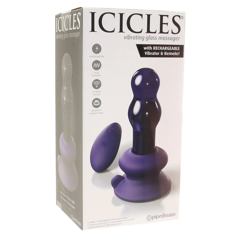 Icicles No.83 Vibrating Glass Plug in Purple — buy in Toronto | Heaven Boutique