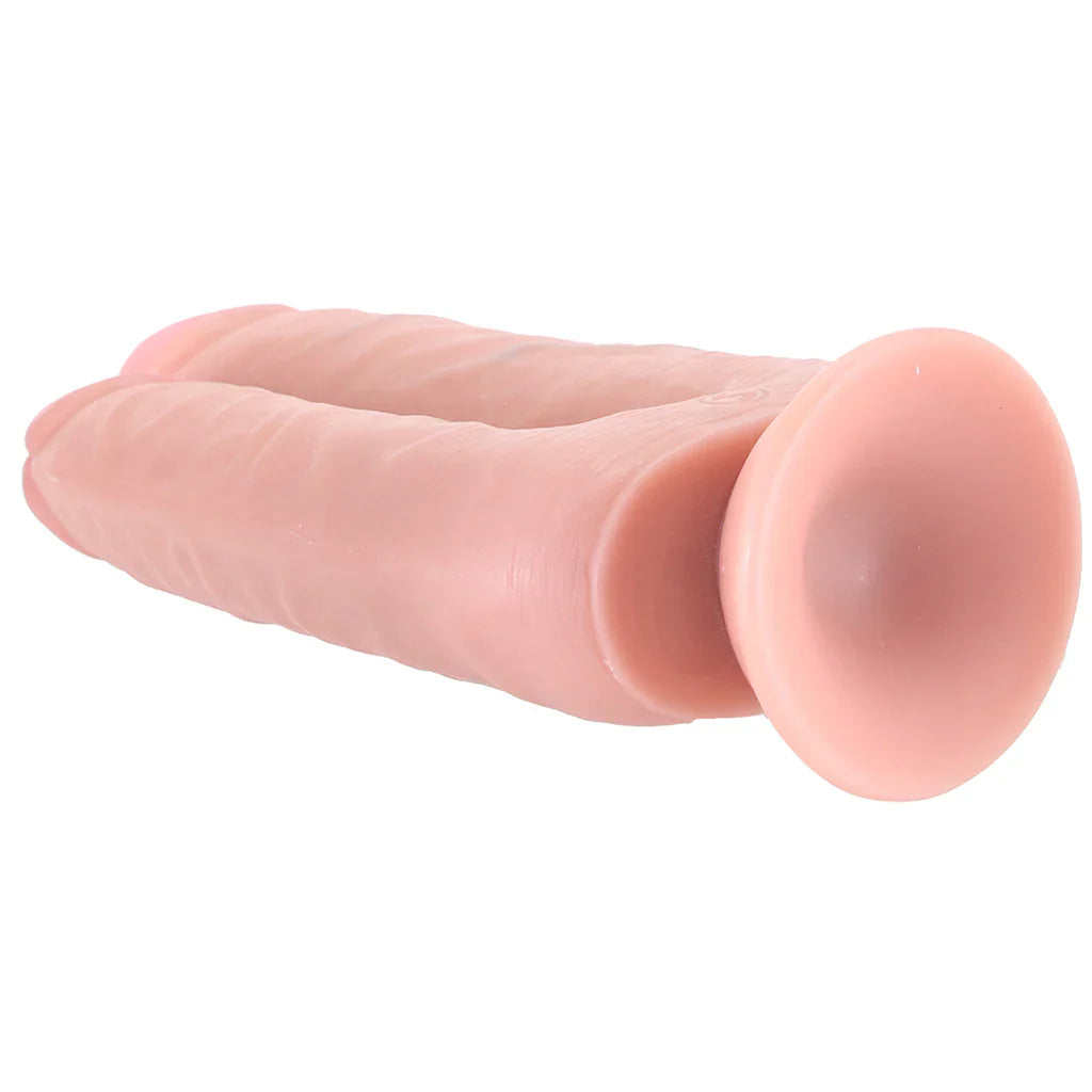RealRock Double Trouble 7 and 8 Inch Double Dildo in Light – Toronto adult store – close-up view