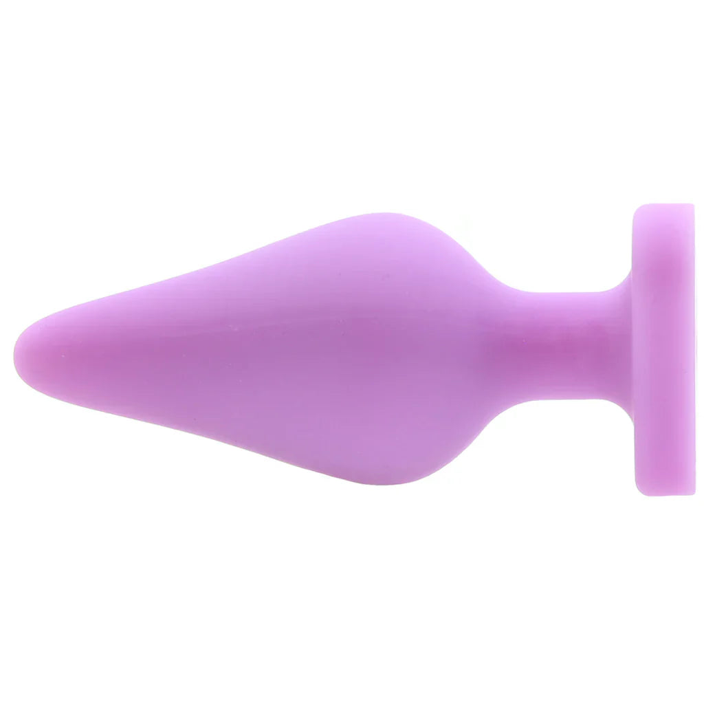 Candy Hearts F**k Me Medium Butt Plug in Purple – Heaven Boutique Toronto – side view