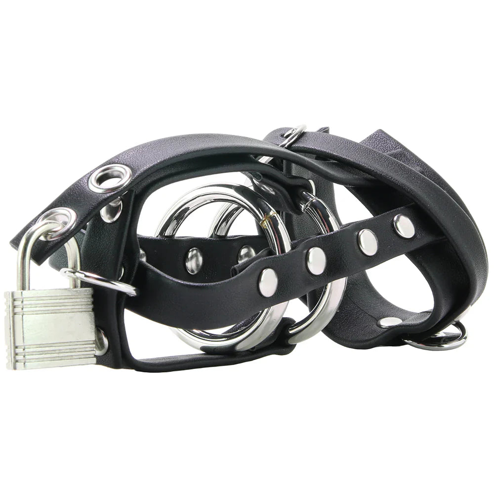 Blue Line Gimp Cock Chastity Sheath with C-Ring – Toronto adult store – close-up view