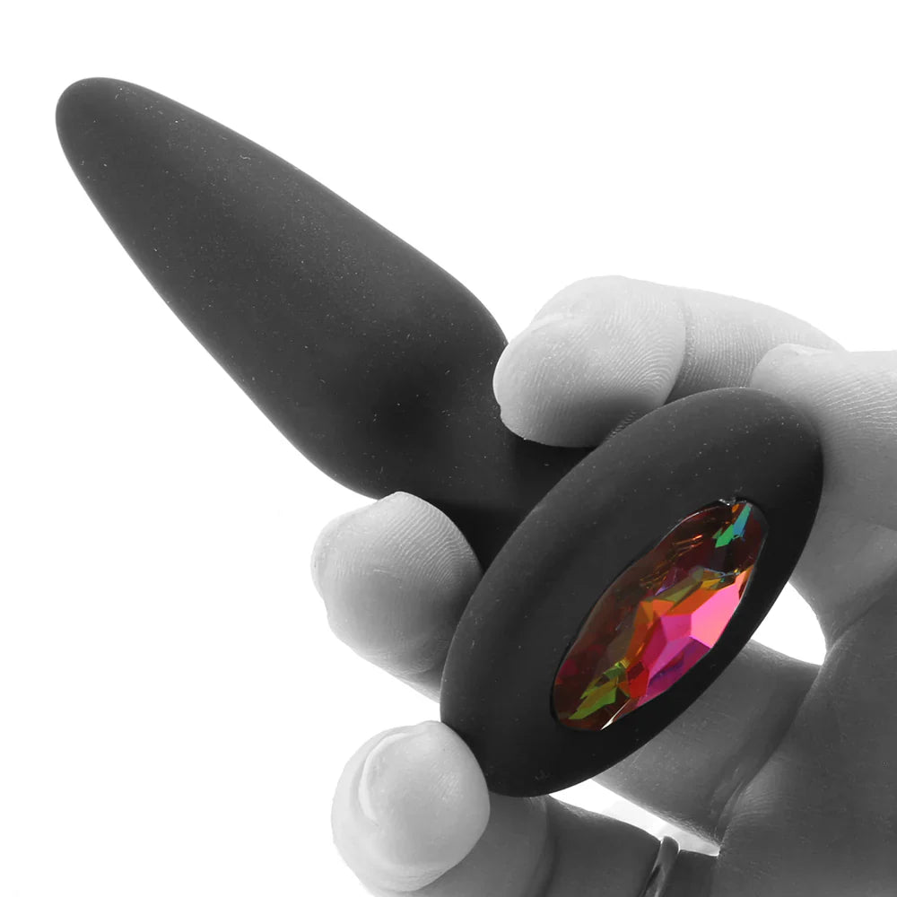 Glams Mini Rainbow Gem Silicone Butt Plug – Heaven Boutique Toronto – side view