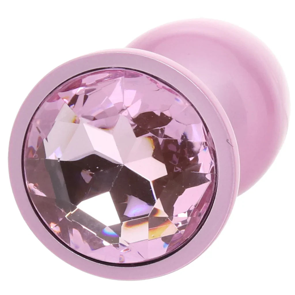 Rear Assets Pink Metal Butt Plug in Small - Small – Toronto adult store – close-up view