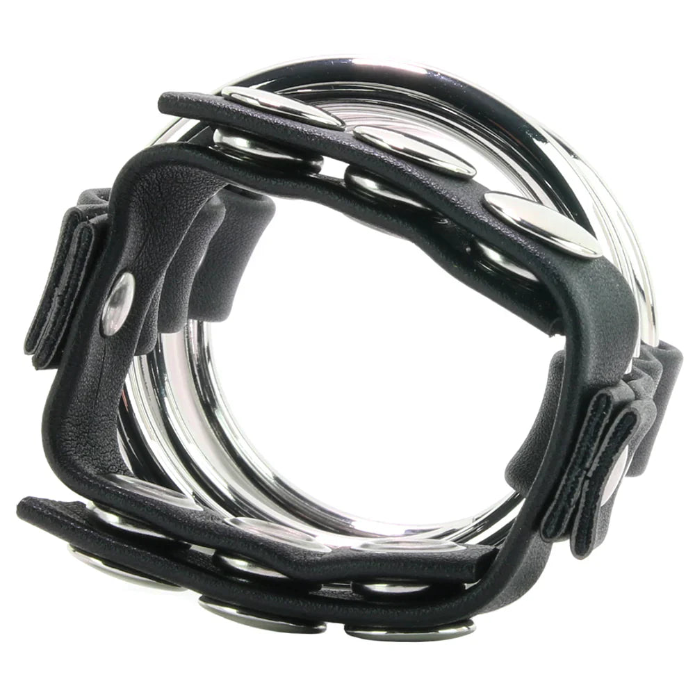 Blue Line Triple Metal C-Ring with Adjustable Ball Strap – Toronto adult store – close-up view
