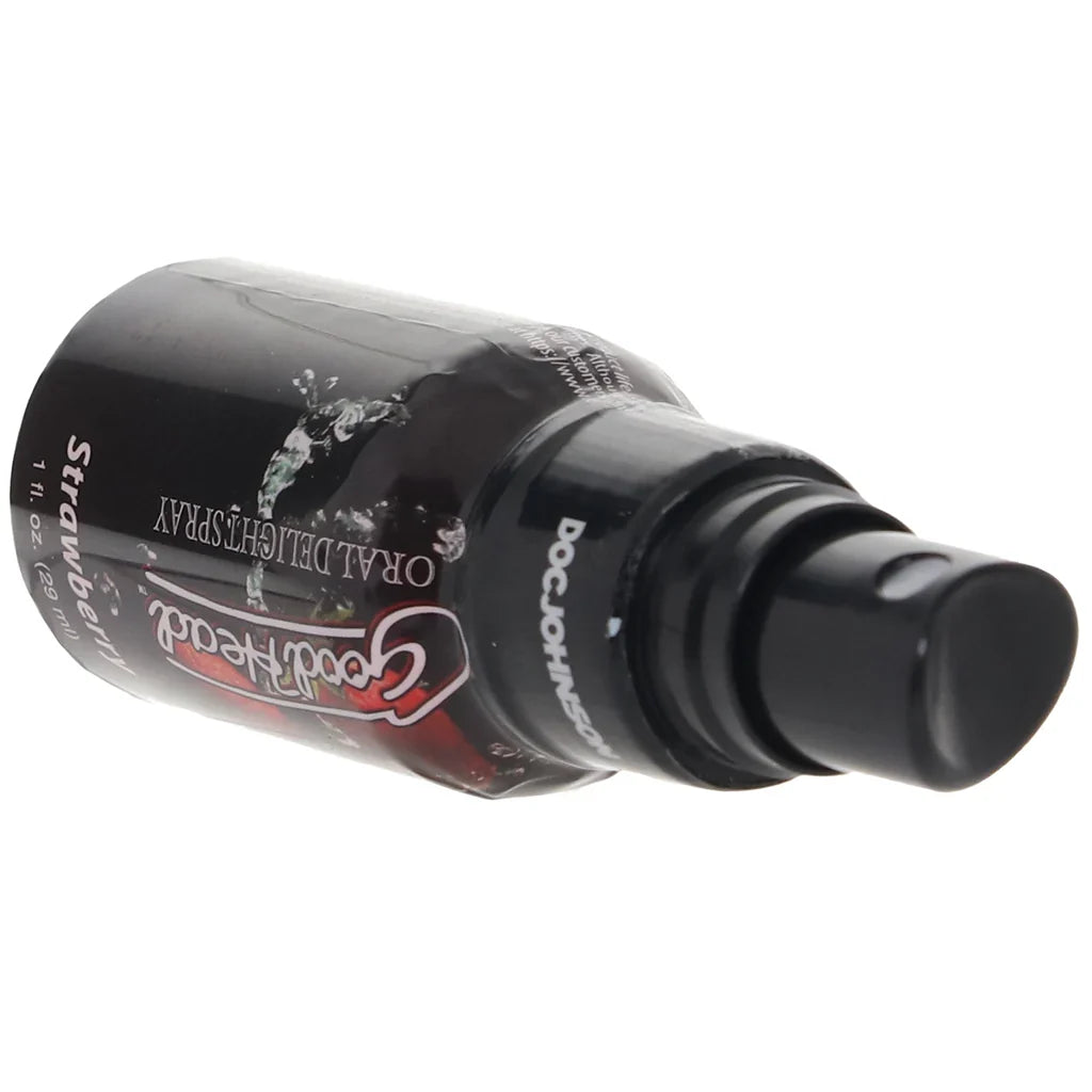 GoodHead Oral Delight Spray 1oz in Strawberry – Toronto adult shop – in use view