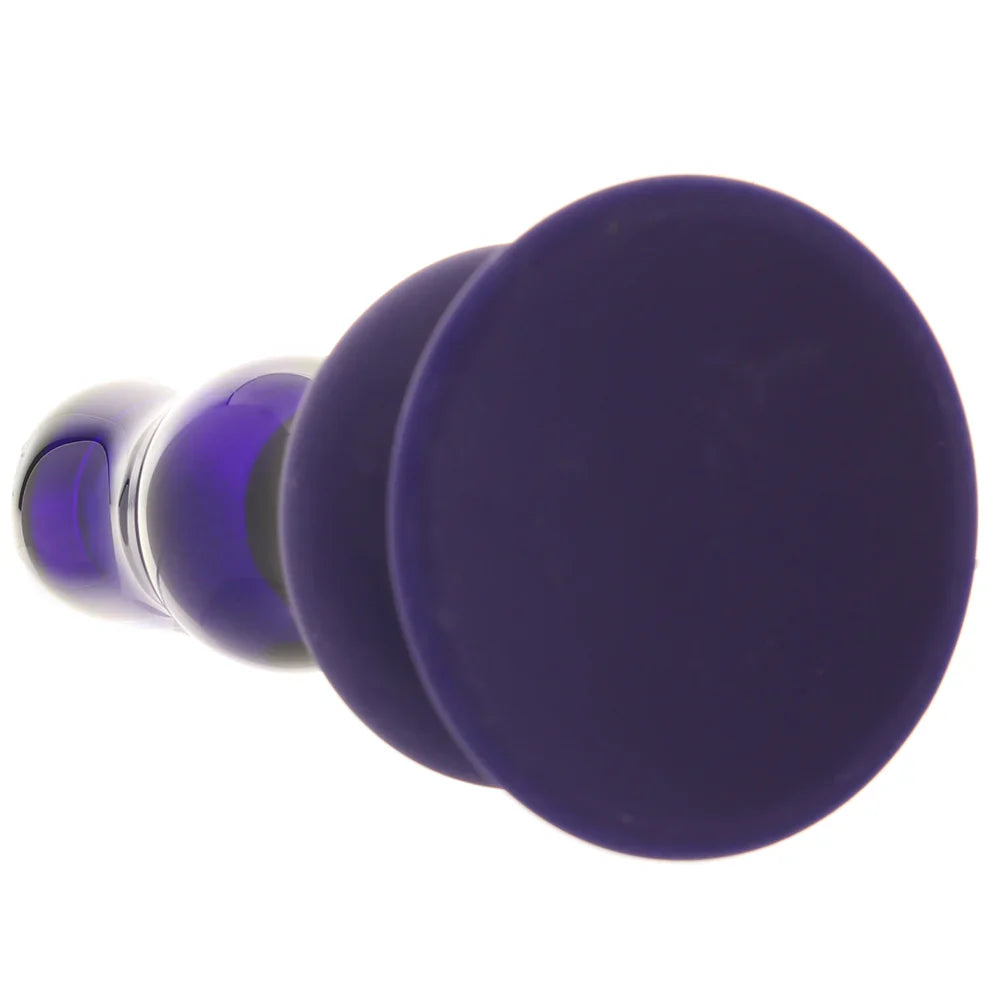 Icicles No.83 Vibrating Glass Plug in Purple – Toronto adult store – close-up view