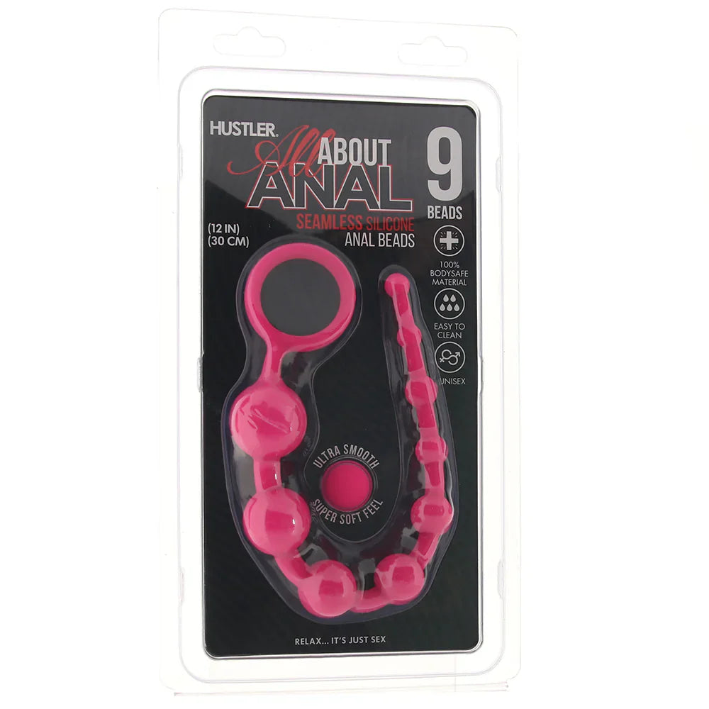All About Anal Seamless Anal Beads in Pink – Toronto adult store – close-up view