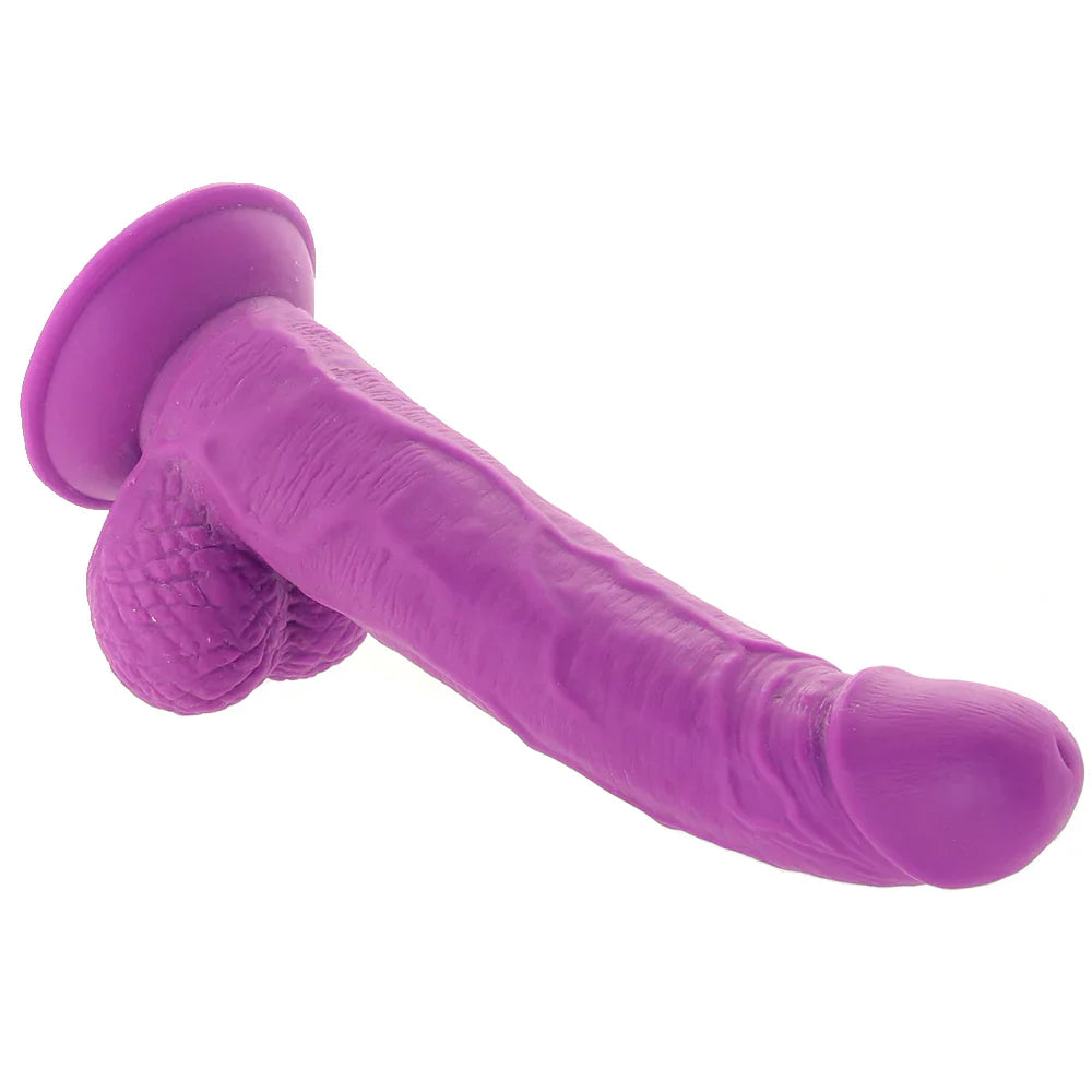 Pop Peckers 7.5 Inch Ballsy Dildo in Purple – Toronto adult boutique – features