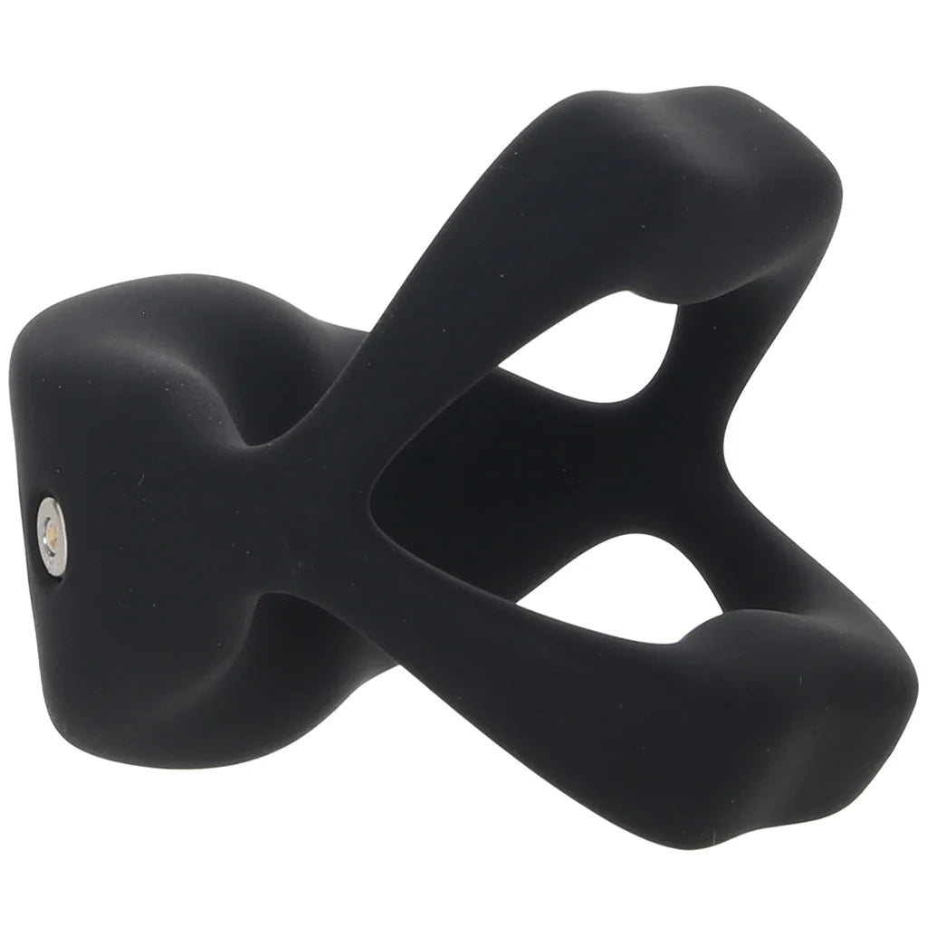 Techno Strobe Vibrating Cock Ring in Black