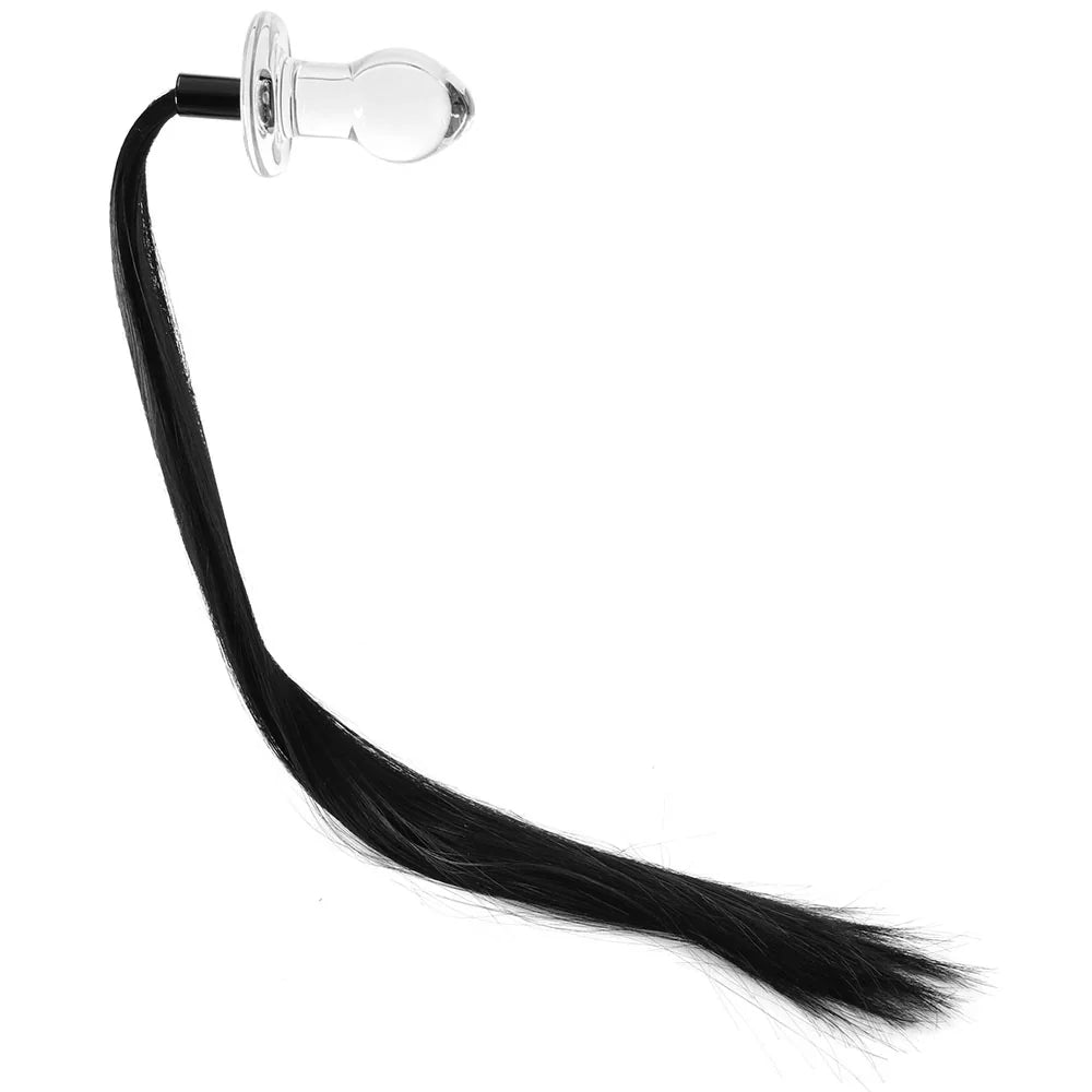 gläs Horse Tail Butt Plug – Toronto adult store – close-up view