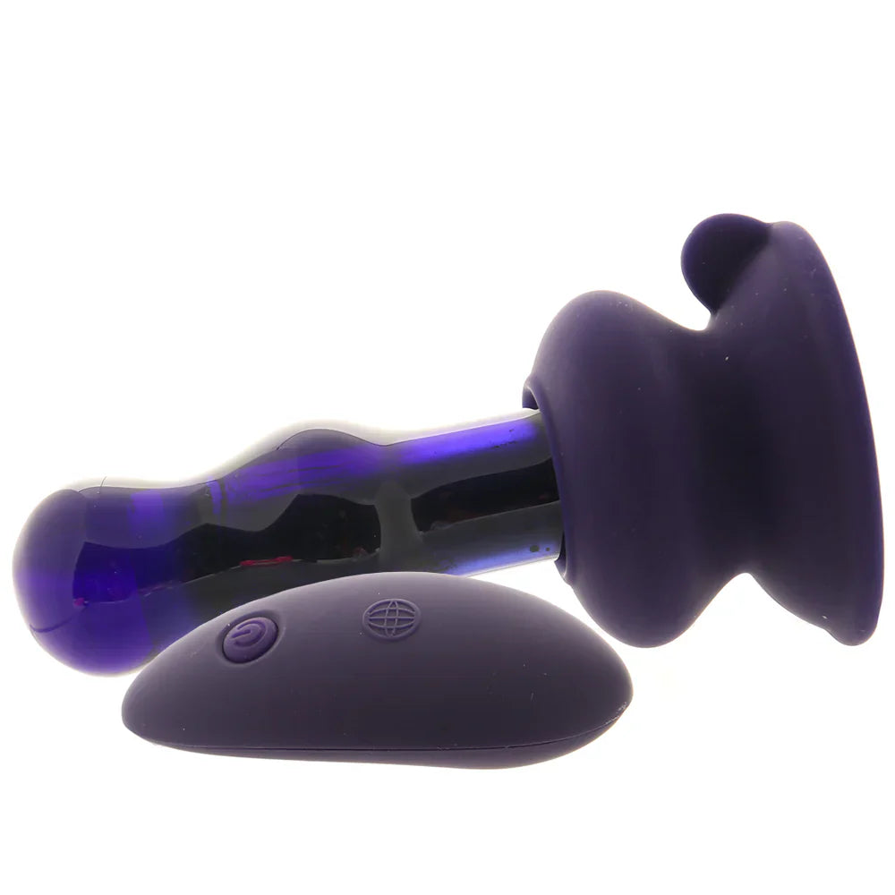 Icicles No.83 Vibrating Glass Plug in Purple – Heaven Boutique Toronto – side view