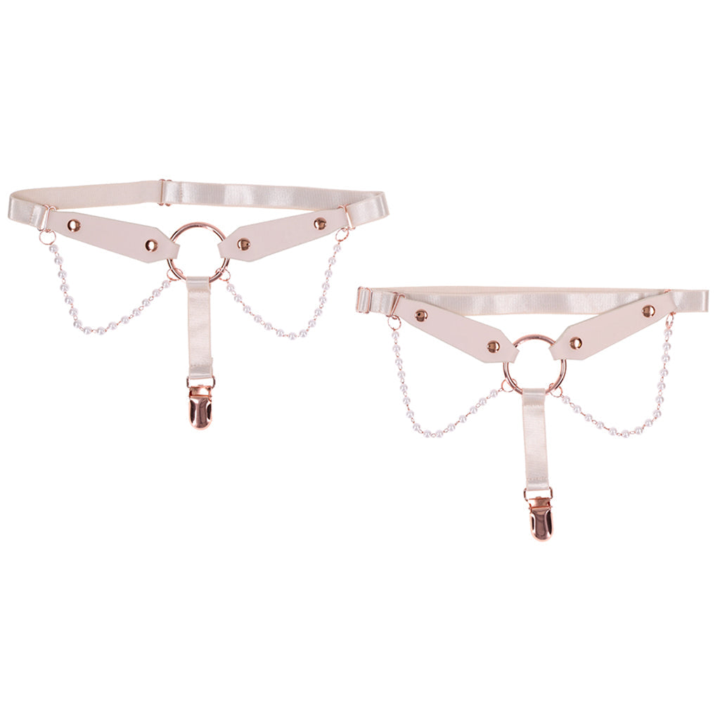 S&M Peaches 'n CreaMe Pearl Garters — Heaven Boutique Toronto 2