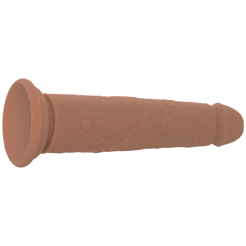 Silicone Studs Vibrating & Thrusting Dildo in Brown — Heaven Boutique Toronto 3