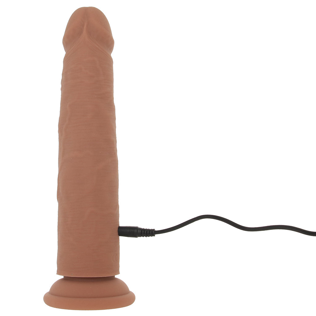 Silicone Studs Vibrating & Thrusting Dildo in Brown — Heaven Boutique Toronto 7