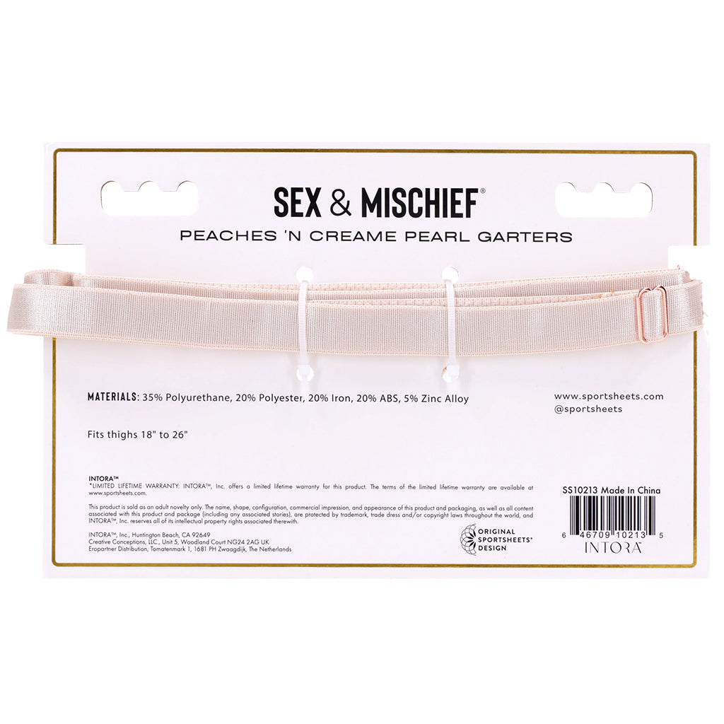 S&M Peaches 'n CreaMe Pearl Garters — Heaven Boutique Toronto 8