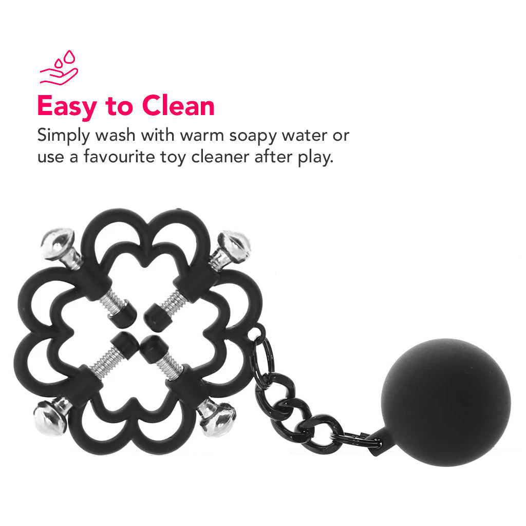 Nipple Grips 4-Point Weighted Nipple Press Clamps in Black — Heaven Boutique Toronto 4