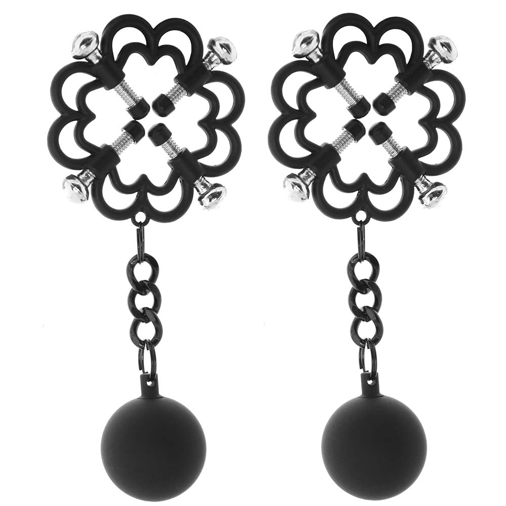 Nipple Grips 4-Point Weighted Nipple Press Clamps in Black — Heaven Boutique Toronto 1